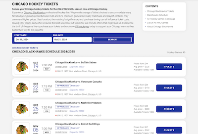 Chicago Hockey Tickets